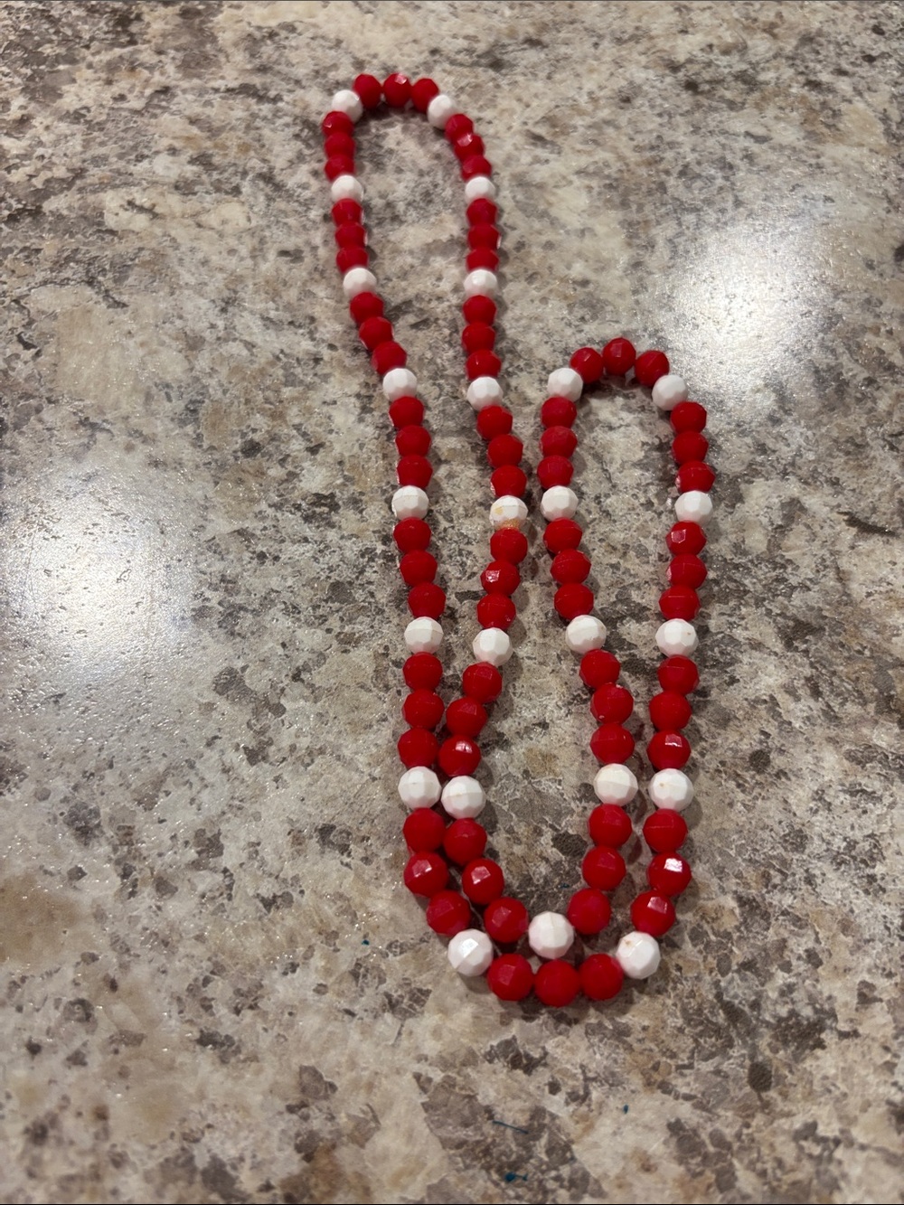 Classic Red and White Beaded Necklace for Women